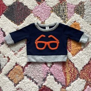 Baby GAP Navy Blue & Orange Sunglasses Sweatshirt - Size 3-6 Months
